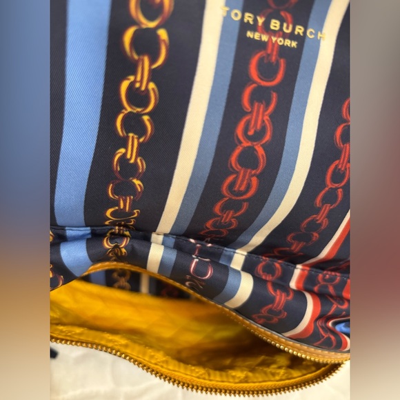 Tory Burch Perry Nylon Printed Zip Backpack in the Gemini Multi Stripe - Picture 6 of 11
